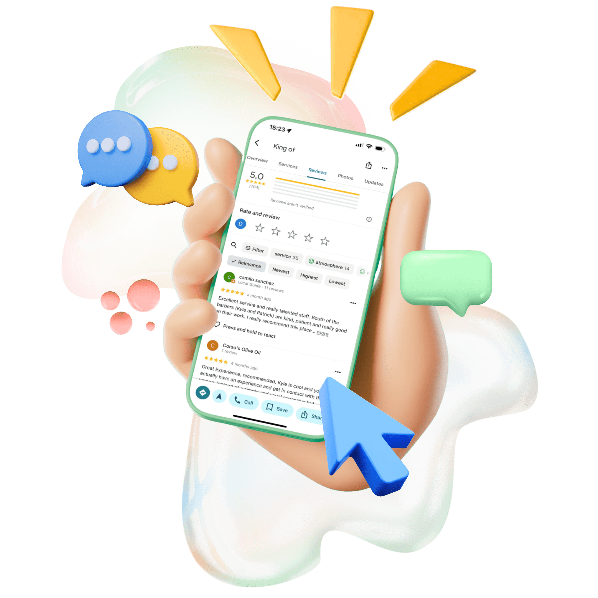 Smartphone zobrazujúci Google Maps recenzie - ukážka ako zarábať písaním recenzií na Recenzuj.sk
